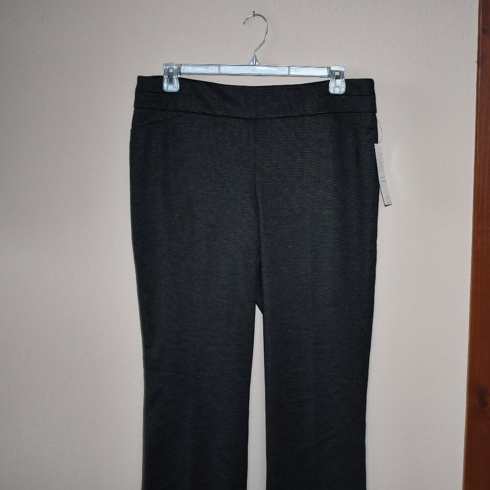 Cooper & Ella Women's Black Gray Grid Pull On Bootcut Dress Pants Size M NWT $59